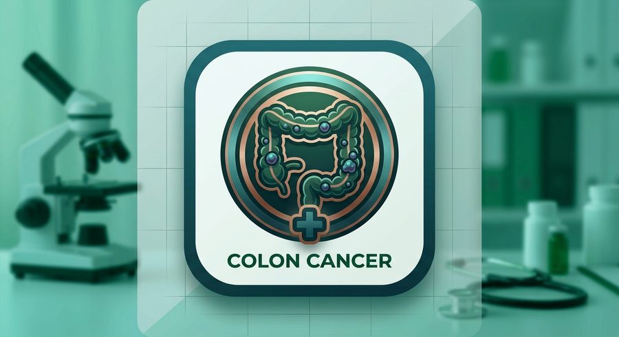 Illustration of colon cancer screening