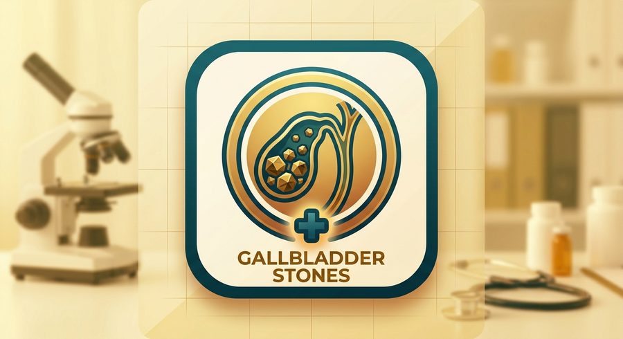 Illustration of gallbladder stones